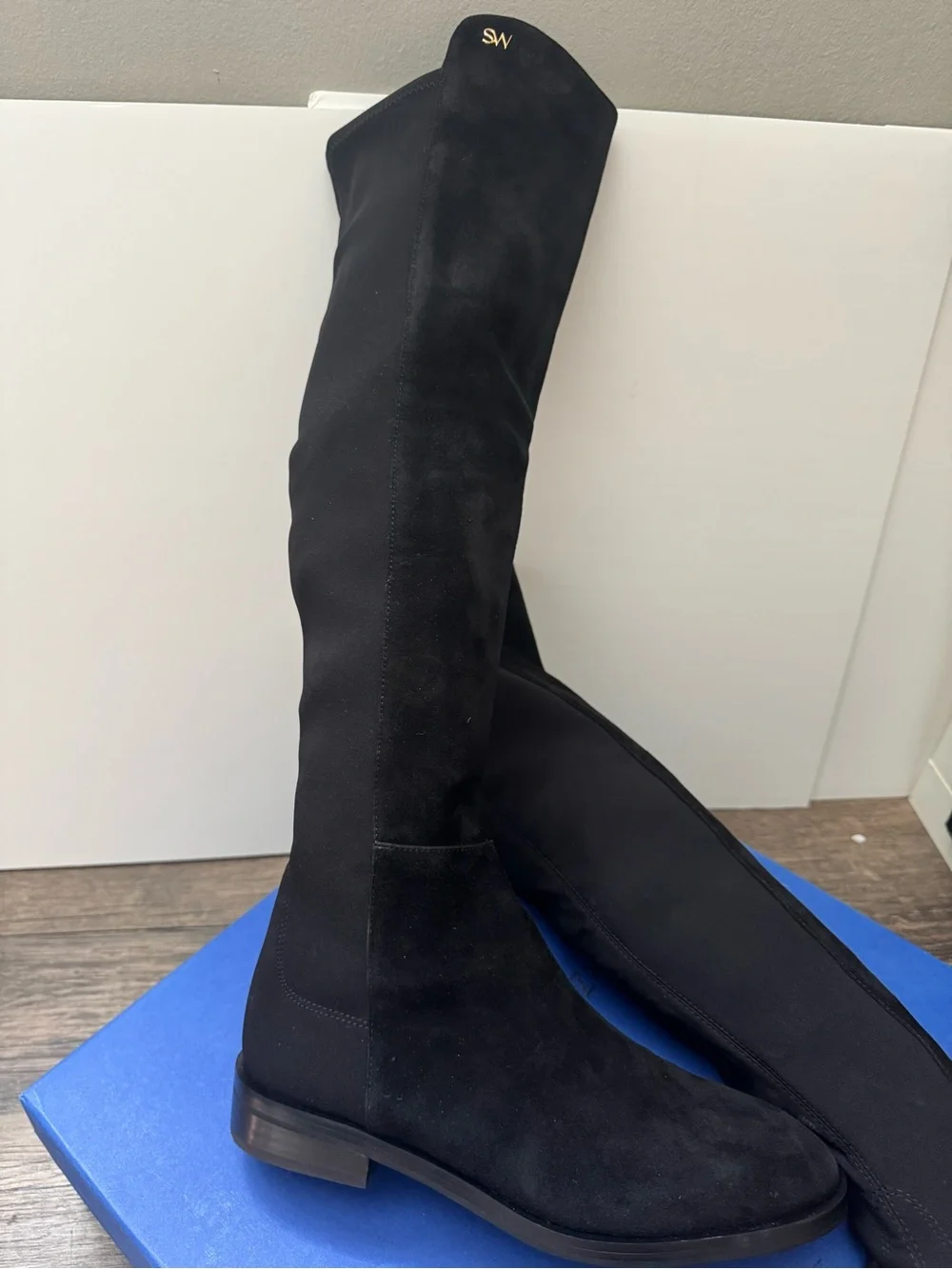 Stuart Weitzman Keelan Black Suede Over-the-knee Boots 7.5
